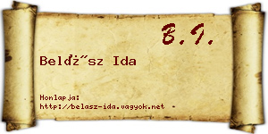 Belász Ida névjegykártya